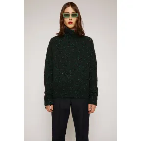 阿克尼/Acne 男士 植绒高领毛衣 黑色/绿色 B60157-AIG