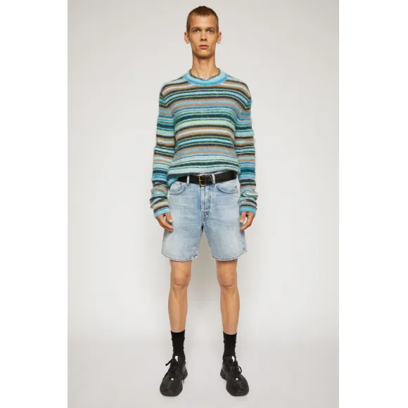 阿克尼/Acne 男士 中腰牛仔短裤 浅蓝色 BE0028-228