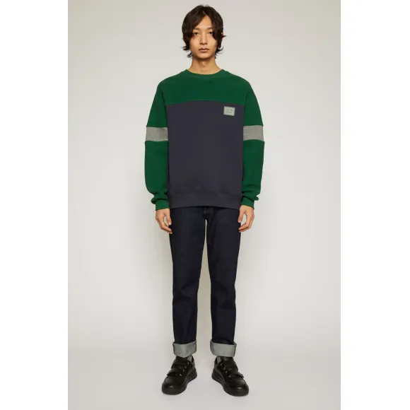 阿克尼/Acne 女士 撞色拼接抓绒运动衫 海军蓝 CI0048-BG3