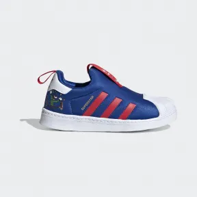 阿迪达斯/Adidas ORIGINALS 蓝/浅猩红/白/绿 男童|女童 SUPERSTAR 360 C 经典运动软底鞋 FW8041