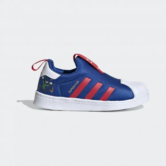 阿迪达斯/Adidas ORIGINALS 蓝/浅猩红/白/绿 男童|女童 SUPERSTAR 360 C 经典运动软底鞋 FW8041