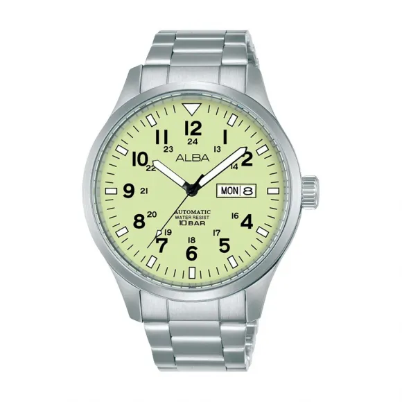 雅柏/Alba 42MM 不锈钢表壳和螺丝透视表背 自动机械机芯 男表 AL4215X1