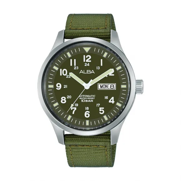 雅柏/Alba 42MM 不锈钢表壳和螺丝透视表背 自动机械机芯 男表 AL4217X1