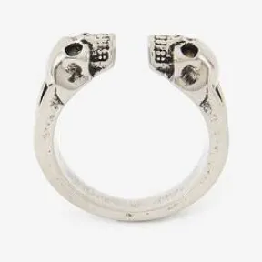 亚历山大麦昆/Alexander McQueen Twin Skull 戒指 男士 554576J160Y0446