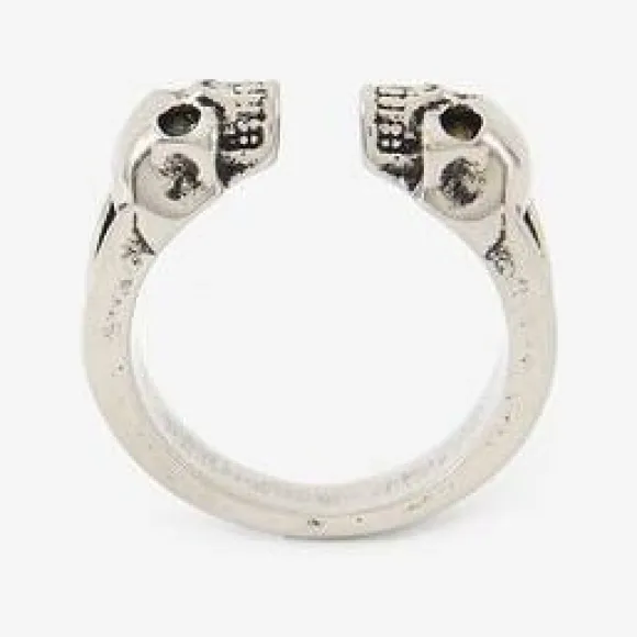 亚历山大麦昆/Alexander McQueen Twin Skull 戒指 男士 554576J160Y0446