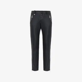 亚历山大麦昆/Alexander McQueen 男士黑色皮革机车裤 626388Q5LIR1000 