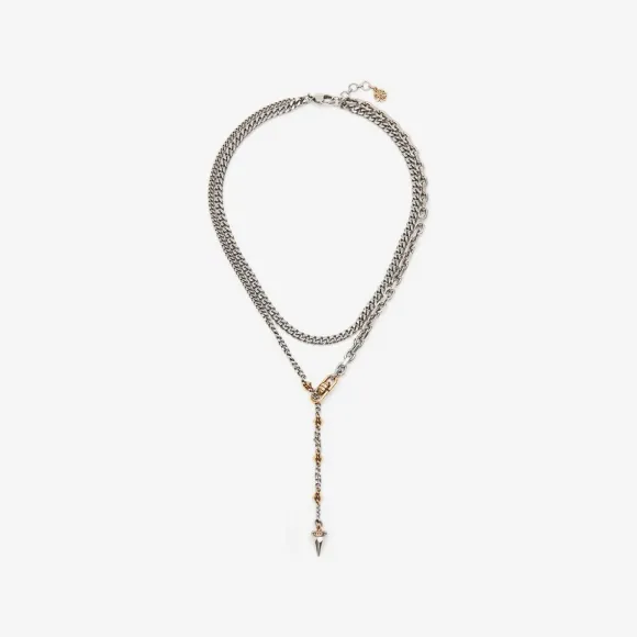 亚历山大麦昆/Alexander McQueen 仿古银 女士 项链 718260J160Z7590 811065368