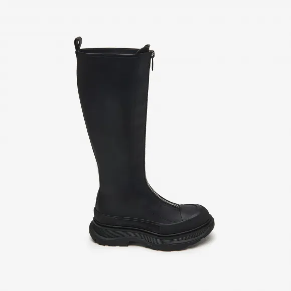亚历山大麦昆/Alexander McQueen 女士Tread Slick拉链靴黑色 766902WHZ6U1000