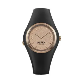 爱华时/Alfex ip玫瑰金抛光/黑硅 石英机芯 5751-2076