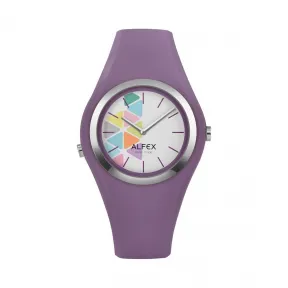 爱华时/Alfex 钢抛光/淡紫色硅胶 石英机芯 5751-2091