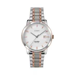 爱华时/Alfex 两色不锈钢/玫瑰金磨砂 自动机械机芯 9012-2116
