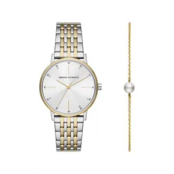 Armani Exchange 36MM 不锈钢 石英机芯 女士 腕表 AX7156SET