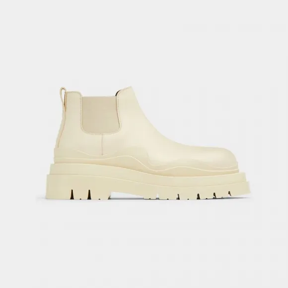 葆蝶家/Bottega Veneta 海盐色 牛皮革 男士 tire chelsea踝靴 630281VBS509086