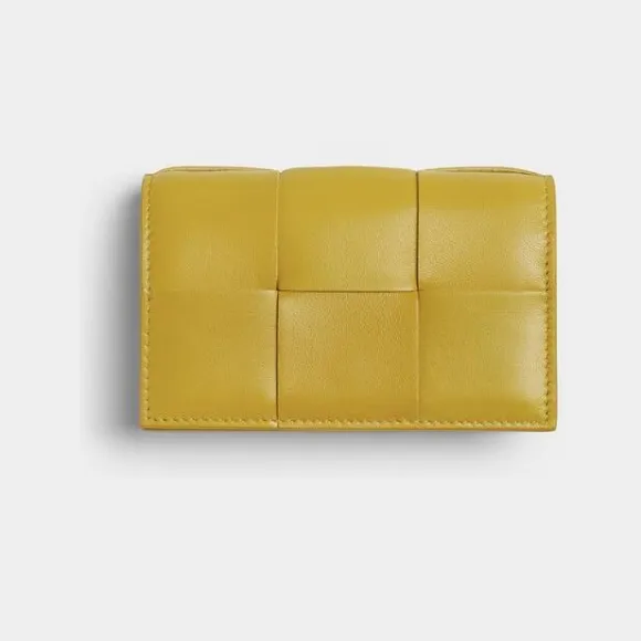 葆蝶家/Bottega Veneta 花粉黄 羊皮革/牛皮革 女士 名片卡包 651396VCQC47344