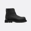 葆蝶家/Bottega Veneta 黑色 100% 羊皮革 男士 lug踝靴 716207V2EH01000