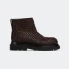 葆蝶家/Bottega Veneta 巧克力棕 100% 羊皮革 男士 lug踝靴 716207V2EH02113