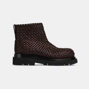 葆蝶家/Bottega Veneta 巧克力棕 100% 羊皮革 男士 lug踝靴 716207V2EH02113