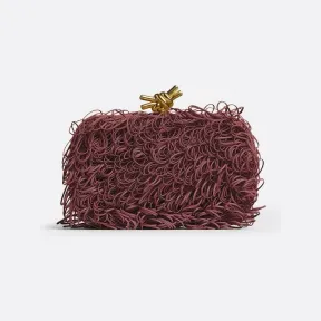 葆蝶家/Bottega Veneta 巴罗洛酒红 100% 羊皮革 女士 knot晚装包 717621V2H612250