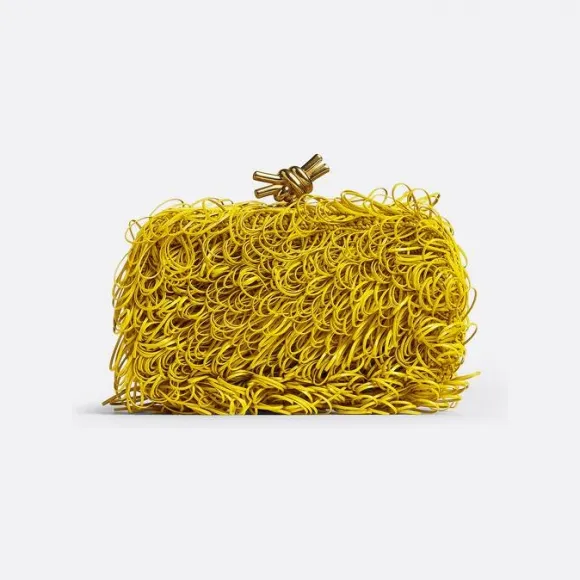 葆蝶家/Bottega Veneta 花粉黄 100% 羊皮革 女士 knot晚装包 717621V2H617341