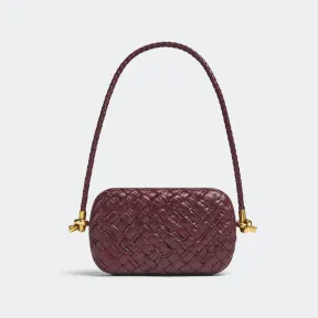 葆蝶家/Bottega Veneta 巴罗洛酒红 100% 羊皮革 女士 knot肩带晚装包 717623V2H412250