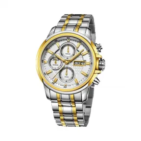 拜戈/Balco 不锈钢表壳 不锈钢圈口电金色 壳耳侧身掏空设计 螺丝锁紧透视后盖 竞速系列 自动机械机芯 男表 1030SA3316