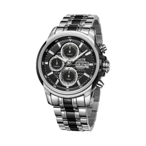 拜戈/Balco 316L精钢表壳 316L精钢间PVD黑色表圈 分体结构式表耳 竞速系列 自动机械机芯 男表 1090SA3316