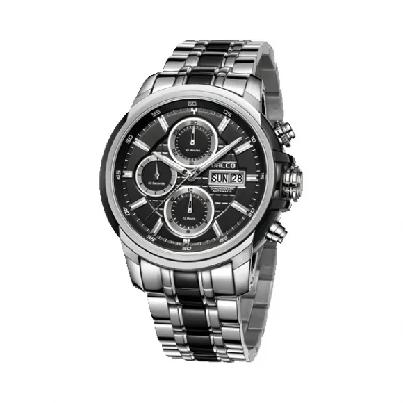 拜戈/Balco 316L精钢表壳 316L精钢间PVD黑色表圈 分体结构式表耳 竞速系列 自动机械机芯 男表 1090SA3316