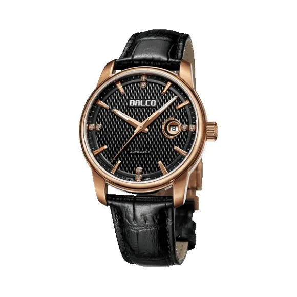 拜戈/Balco 316L精钢PVD玫瑰金色表壳、表圈 机械 自动机械机芯 男表 1141AM3496M