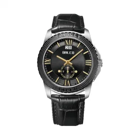 拜戈/Balco 不锈钢表壳 不锈钢圈口电黑色 旋入式后盖 Velocity series 石英机芯 男表 1190Q2994