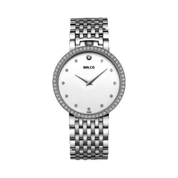 拜戈/Balco 不锈钢镶石表壳 表冠于12点位的特殊设计 真情系列 石英机芯 男表 3110Q2434