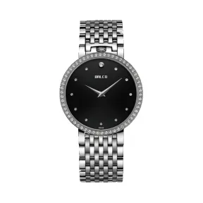 拜戈/Balco 不锈钢镶石表壳 表冠于12点位的特殊设计 真情系列 石英机芯 男表 3111Q2434
