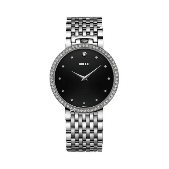 拜戈/Balco 不锈钢镶石表壳 表冠于12点位的特殊设计 真情系列 石英机芯 男表 3111Q2434