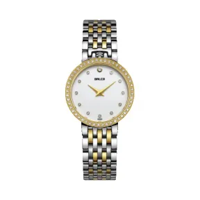 拜戈/Balco 不锈钢镶石表壳电黄金 表冠于12点位的特殊设计 真情系列 石英机芯 女表 3130Q2435