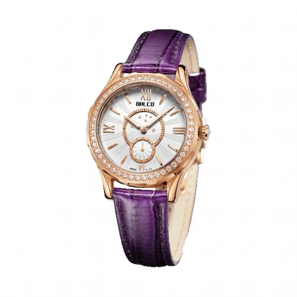 拜戈/Balco 不锈钢表壳、表圈 表壳表圈全电玫瑰金 表圈镶石 倾城 石英机芯 女表 3140Q3175