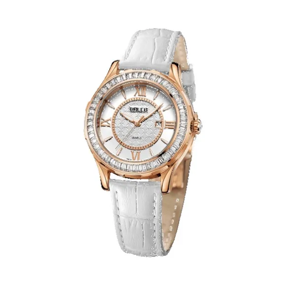 拜戈/Balco 不锈钢表壳、表圈 表壳表圈全电玫瑰金 表圈镶石 倾城 石英机芯 女表 3140Q3185