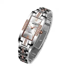 拜戈/Balco 不锈钢镶石表壳间电玫瑰金 螺丝锁紧后盖 型幻系列 石英机芯 女表 B17023110