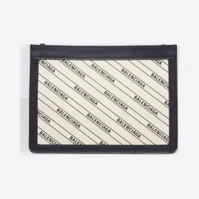 巴黎世家/Balenciaga 自然色 / 黑色 Navy条纹标识手包 45455001ga