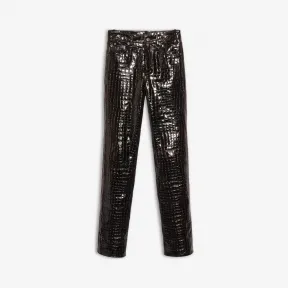 巴黎世家/Balenciaga ‎男士‎ ‎黑色 ‎ ‎鳄鱼皮压花皮裤 ‎ | Balenciaga 571411-TES19-1000