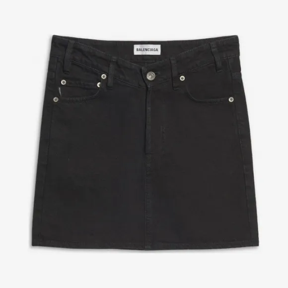 巴黎世家/Balenciaga ‎女士‎ ‎PITCH BLACK ‎ ‎V领迷你裙 ‎ | Balenciaga 571459-TEW05-1105