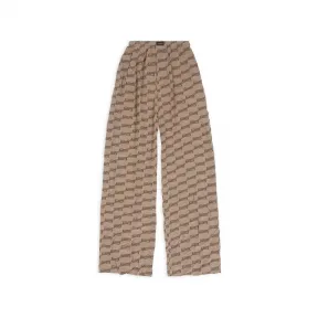 巴黎世家/Balenciaga Women's Bb Monogram Pyjama Pants in Beige 659026TML359378