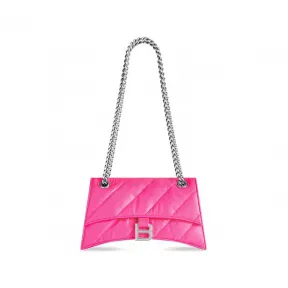 巴黎世家/Balenciaga Crush 小号绗缝链带包 为 所有 在 荧光粉 716351-2AABD-5634