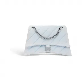 巴黎世家/Balenciaga Crush绗缝牛仔中号链带包 为 所有 在 浅蓝 716393-2AAEJ-4651