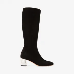 巴利/Bally 黑色小山羊皮 55 毫米跟长筒靴 6228125