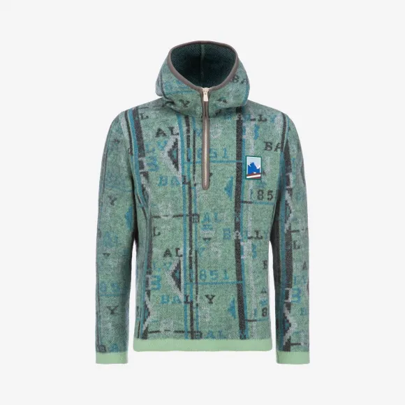 巴利/Bally 水绿色羊毛连帽衫 6229271