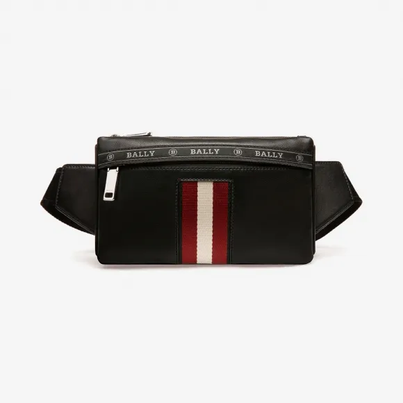 巴利/Bally 黑色光面牛皮腰包 6230618