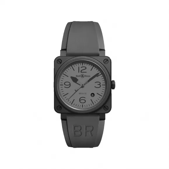 柏莱士/Bell&ross Instruments 系列 42MM 哑光黑色陶瓷 自动机械机芯 男表 BR0392-COMMANDO-CE