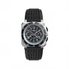 柏莱士/Bell&ross Instruments 系列 42MM 磨砂和抛光精钢 自动机械机芯 男表 BR0394-A521-SRB