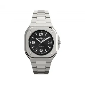 柏莱士/Bell&ross Instruments 系列 40MM 磨砂抛光精钢 自动机械机芯 男表 BR05A-BL-ST-SST