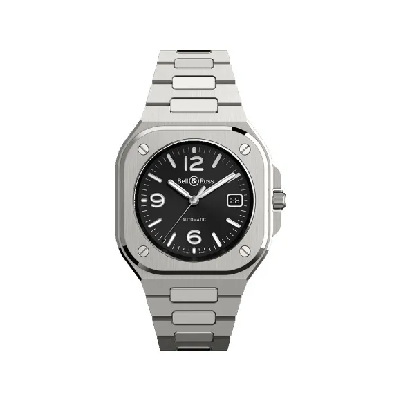 柏莱士/Bell&ross Instruments 系列 40MM 磨砂抛光精钢 自动机械机芯 男表 BR05A-BL-ST-SST