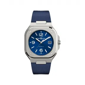 柏莱士/Bell&ross Instruments 系列 40MM 磨砂抛光精钢 自动机械机芯 男表 BR05A-BLU-ST-SRB